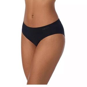 DKNY Seamless Litewear Hi Cut Panty Black Size L NWT